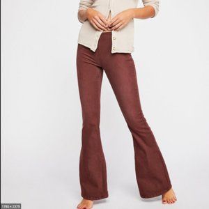 Free People Penny Pull On Flare in Maroon